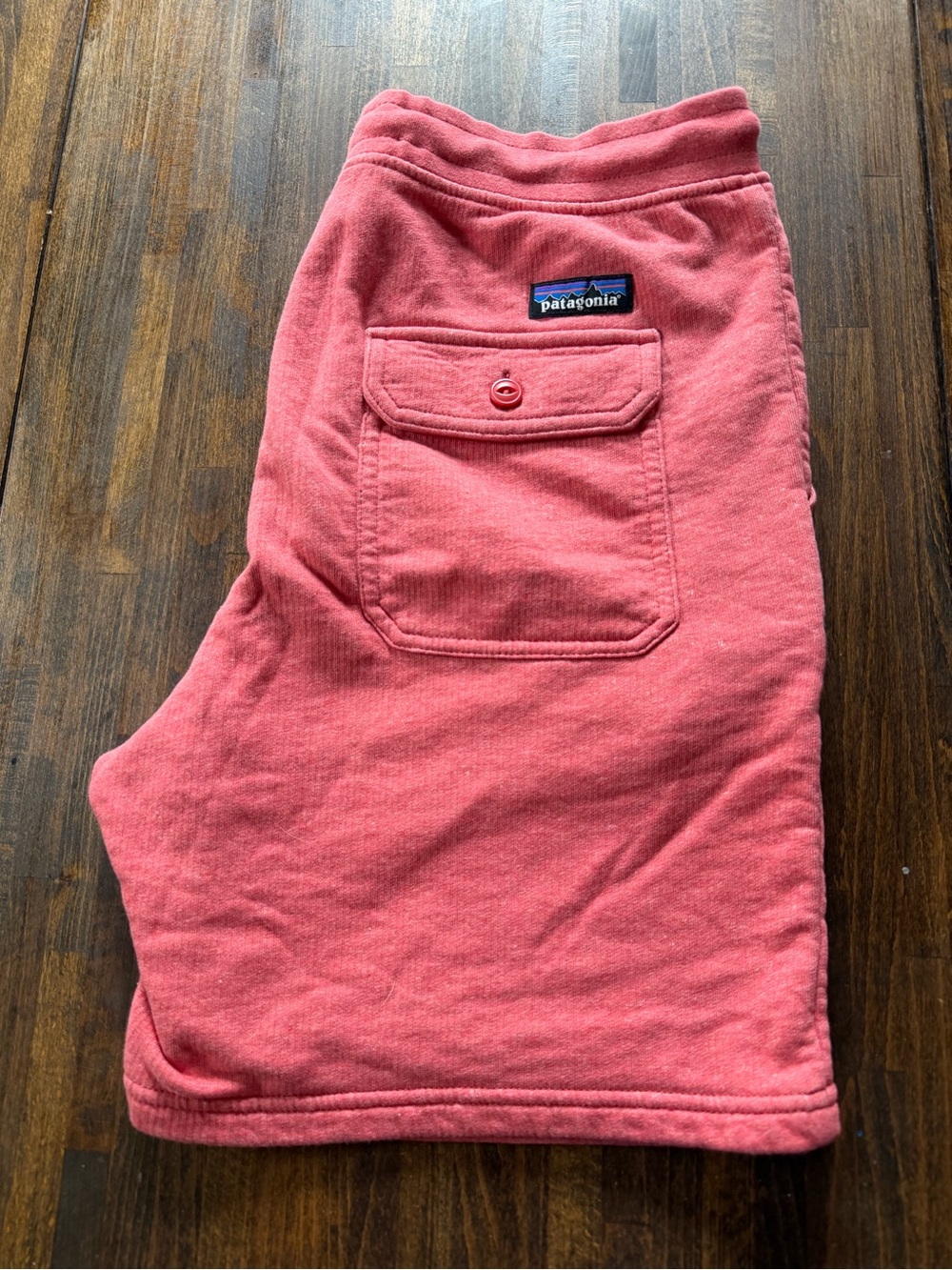 Patagonia Mahnya Fleece Sweat Shorts Men Small 7" Inseam Pink Red Organic Cotton
